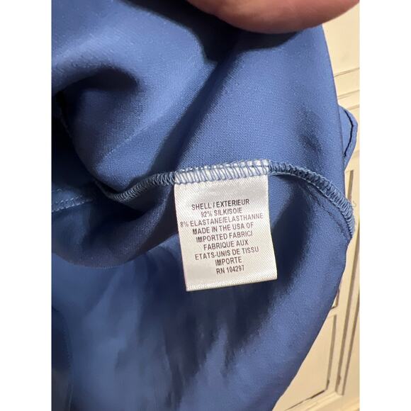 Milly size small blue 100% silk top shirt blouse - Picture 3 of 4